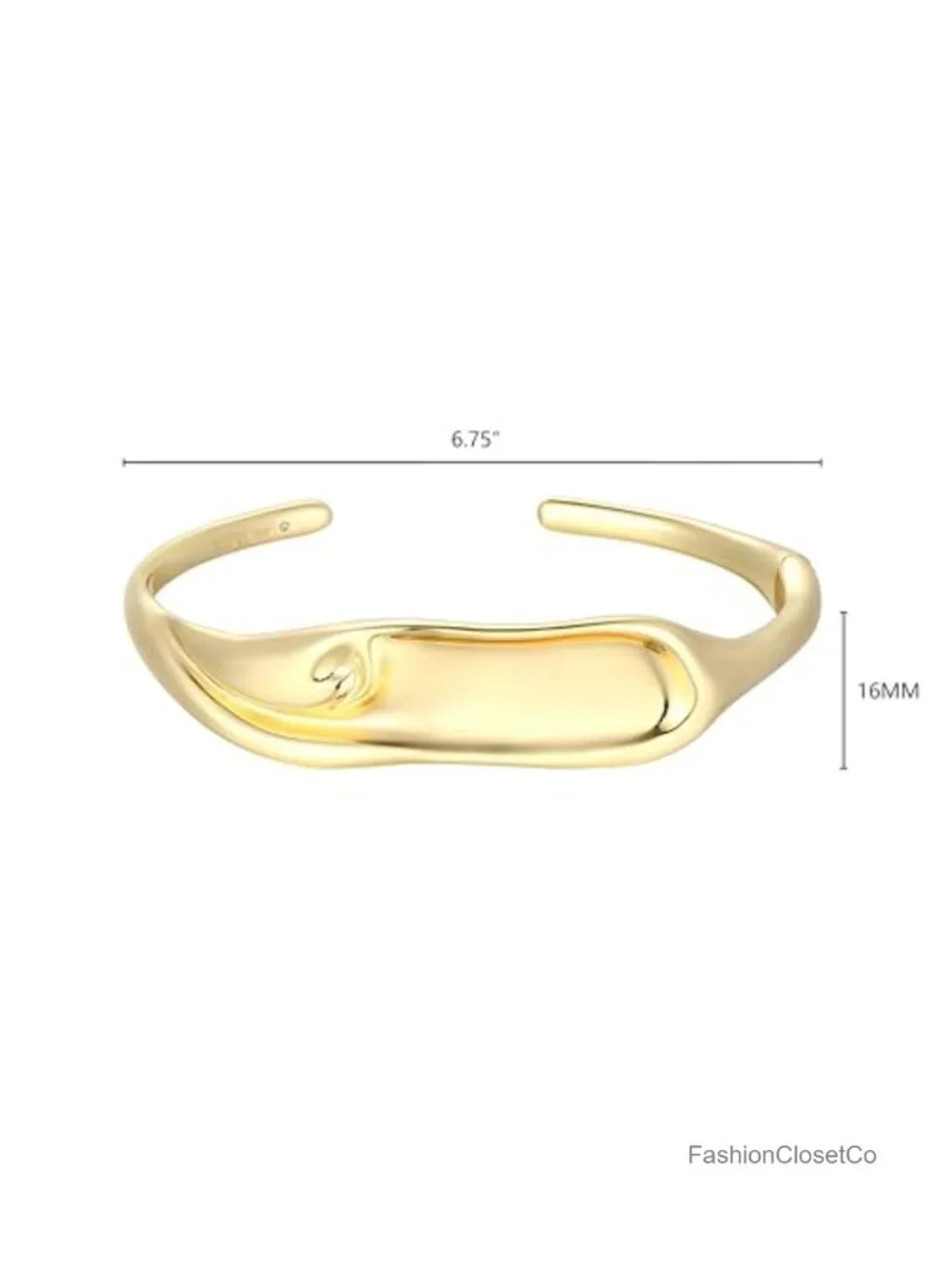 Sculpted Gold-Tone Plated Cuff Bracelet for Women